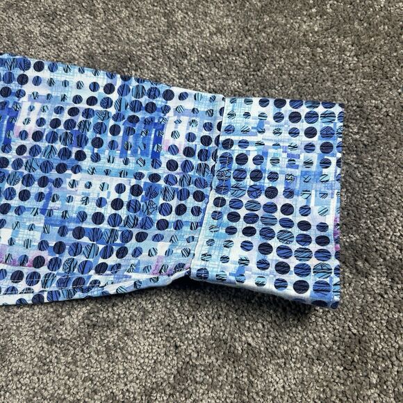 Robert Graham Shirt 2XL Blue Abstract Geometric Polka Colorful Rave Flip Cuff - Picture 13 of 16